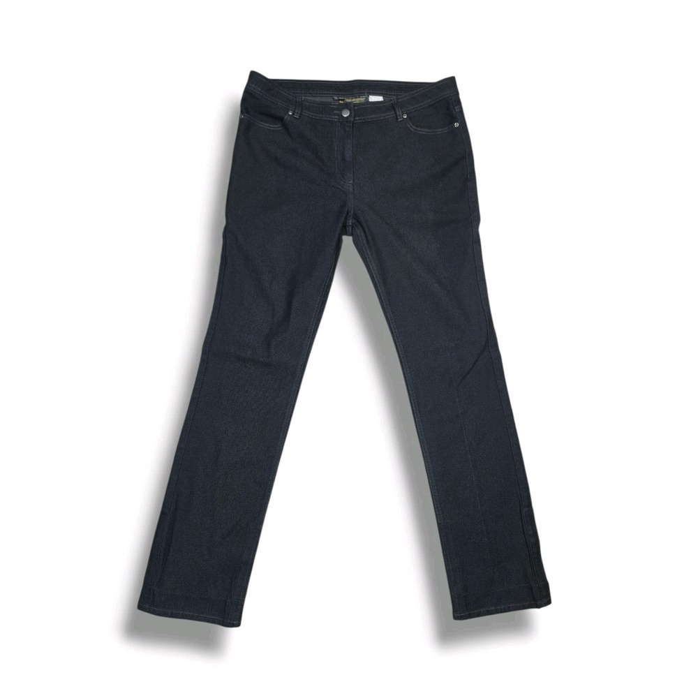 McDonalds Uniform Pants Womens Size 12 Black Jeans Denim Stretch Adjustable Cuff
